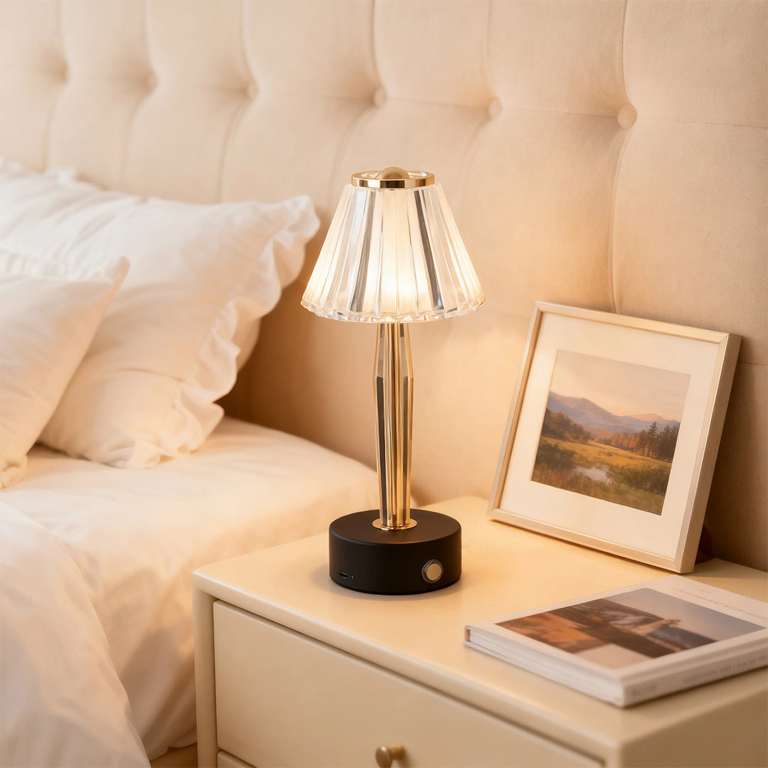 Premium Touch Control Table Lamp with Iron Base and Acrylic Shade
