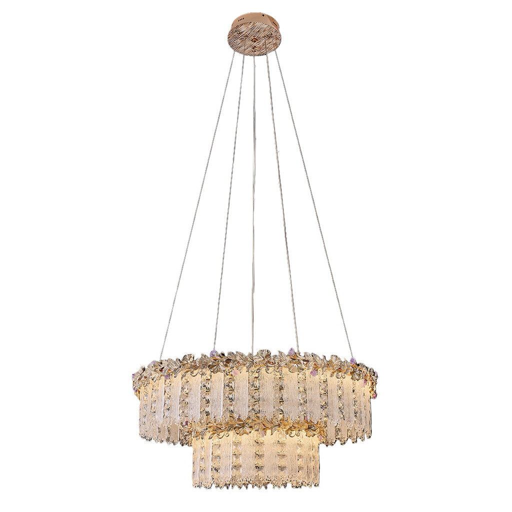 Gold Crystal Chandelier - French Minimalist Ceiling Light