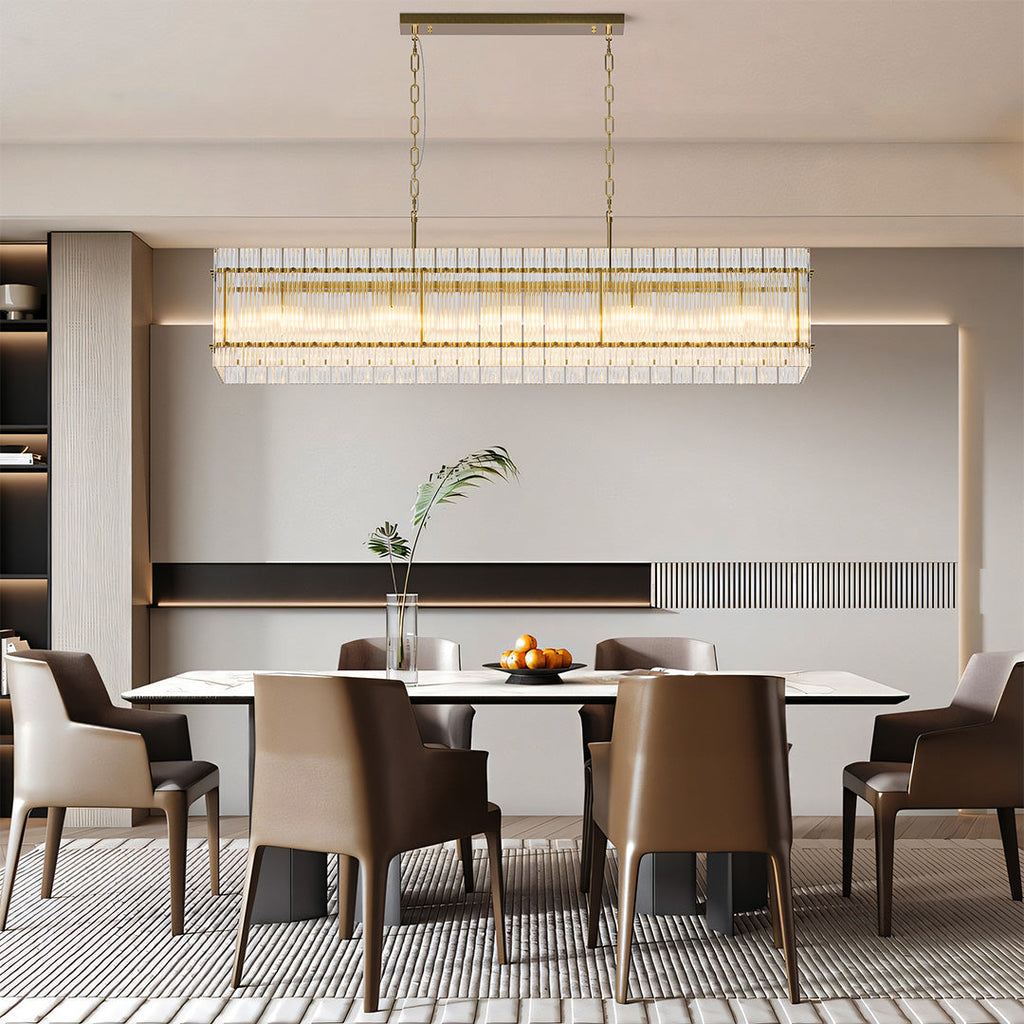 Luxury Iron Chandelier with Glass Lamp Shade - Elegant Ceiling Light