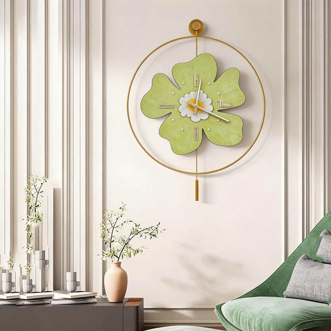 Floral LED Wall Clock with Remote Control