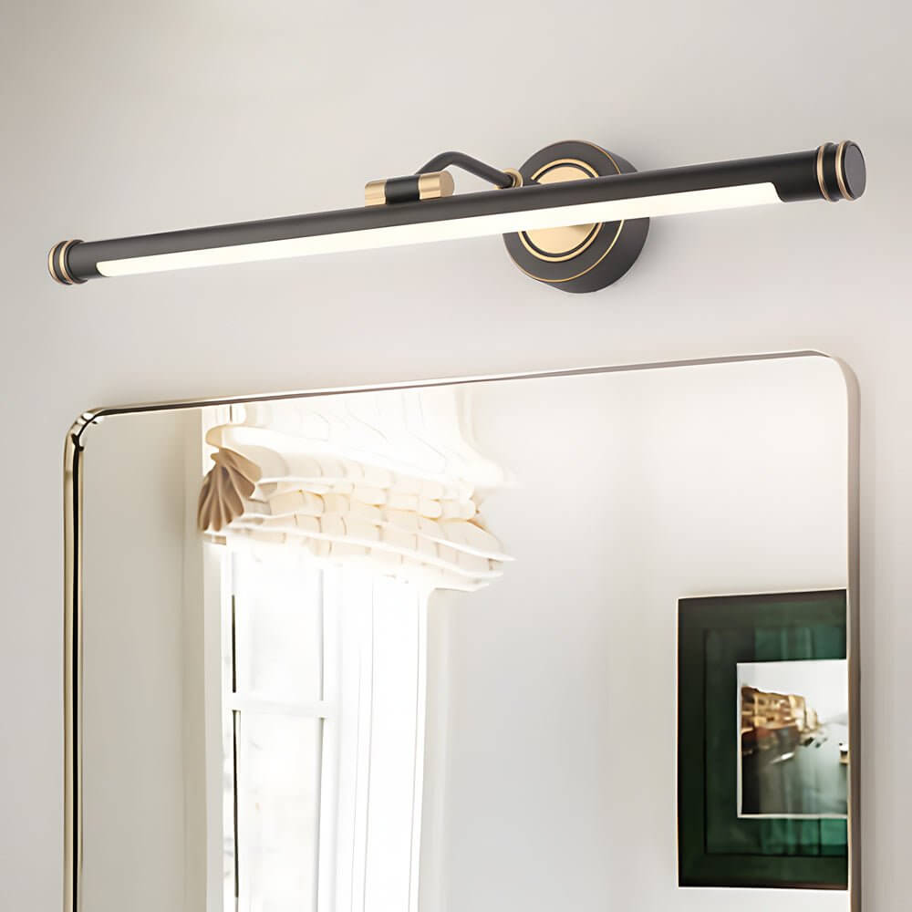 Vintage-Inspired Gold and Black LED Vanity Light for Bathroom