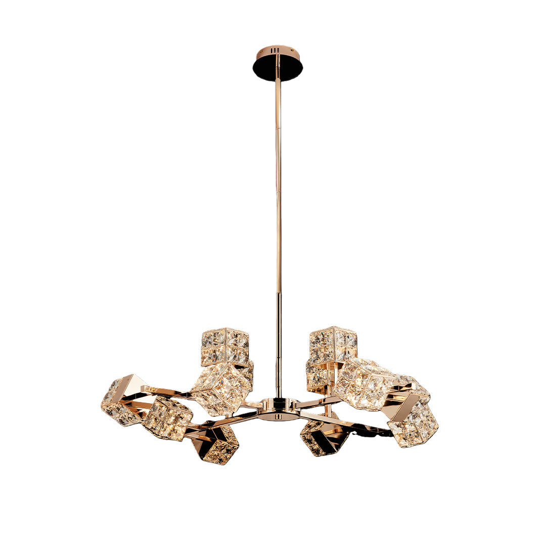Modern Crystal Cube Ceiling Chandelier