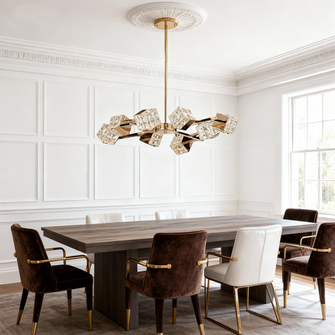 Modern Crystal Cube Ceiling Chandelier