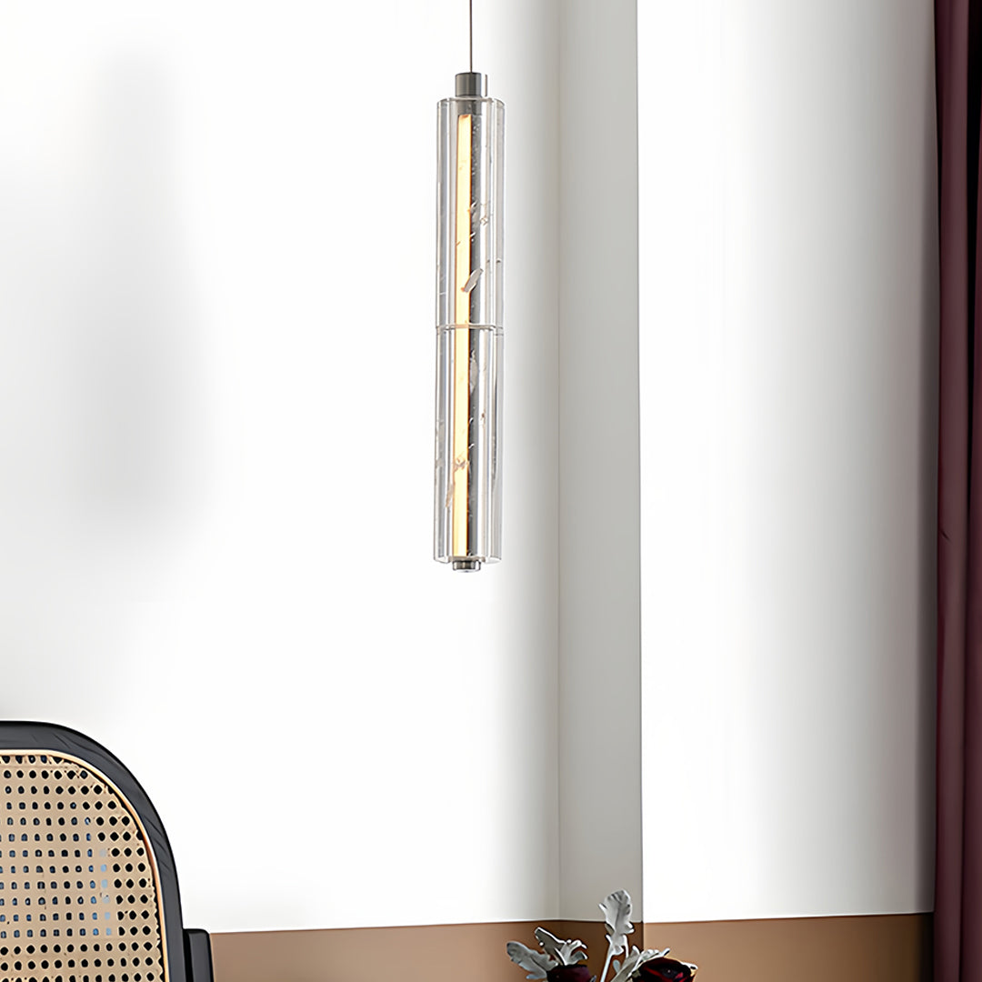 Minimalist Linear Crystal Pendant Ceiling Light