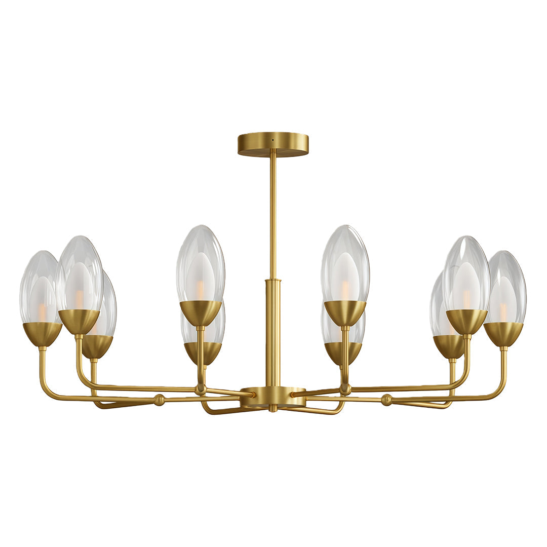 Luxury Copper Minimalist Chandelier - Modern Ceiling Light
