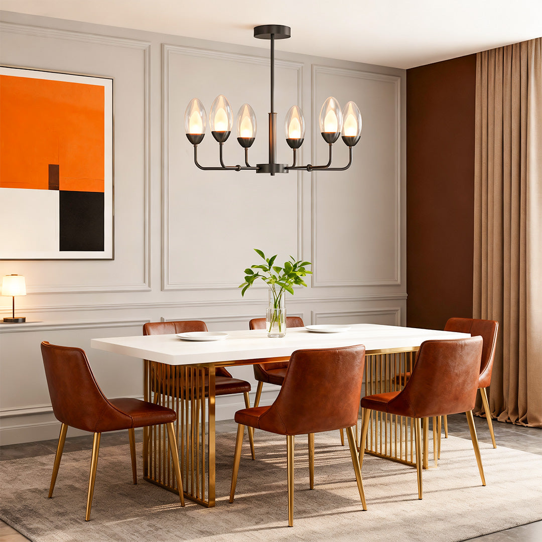 Luxury Copper Minimalist Chandelier - Modern Ceiling Light