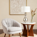 Polished Silver Modern Table Lamp - Unique Home Decor Accent