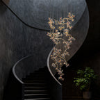Elegant Crystal Rotating Chandelier for Staircase