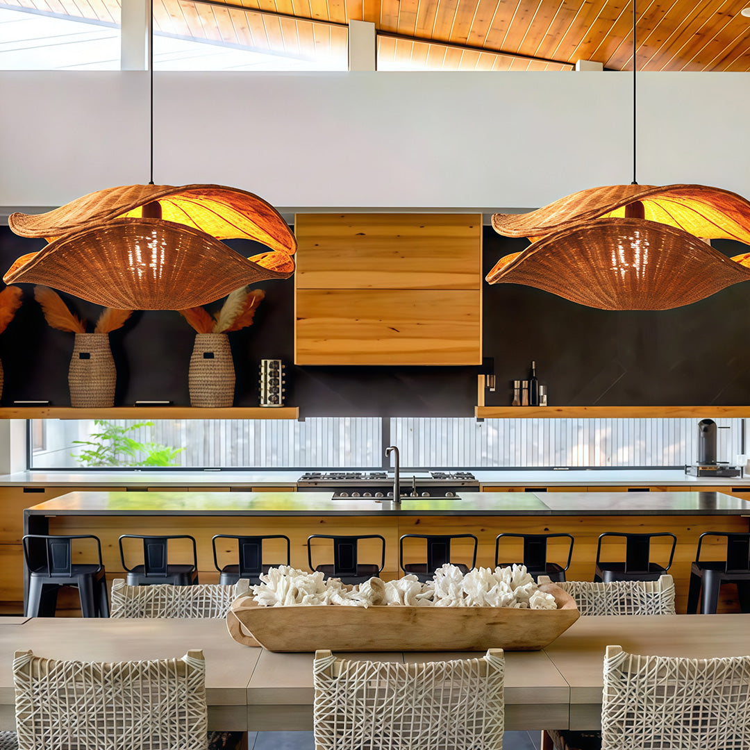 Premium Rattan Wabi-Sabi Pendant Light Fixture