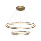 Elegant Round Gold Crystal LED Chandelier for Ceiling