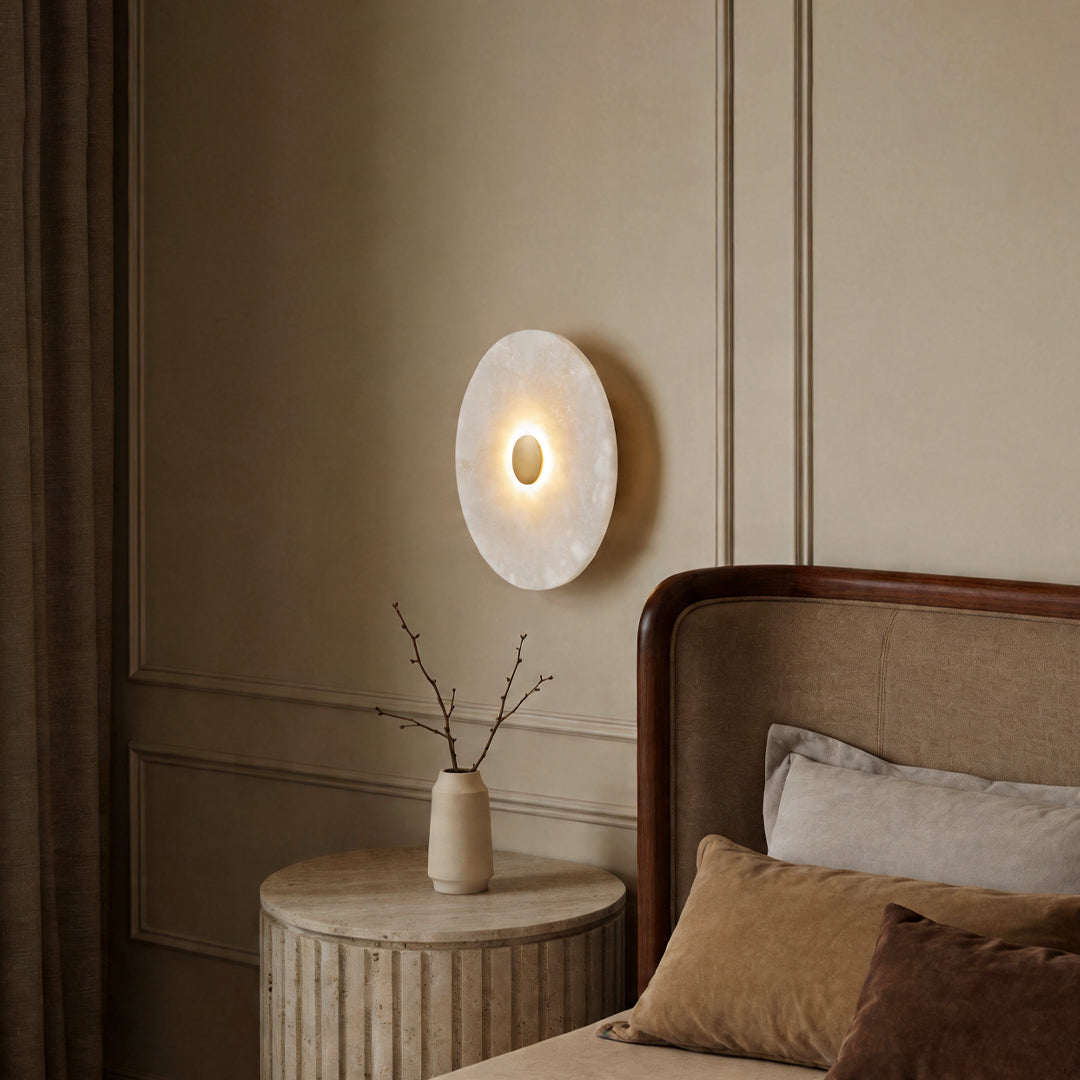 Nordic Luxury Round Natural Marble Wall Light