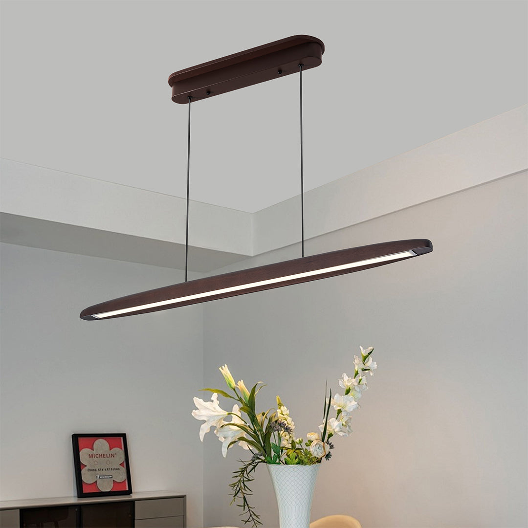 Minimalist Linear LED Pendant Light - Iron Ceiling Fixture