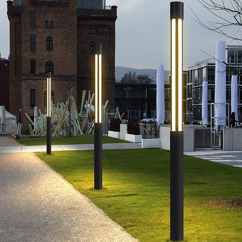 Modern Cylindrical LED Bollard Lights for Residential Landscaping