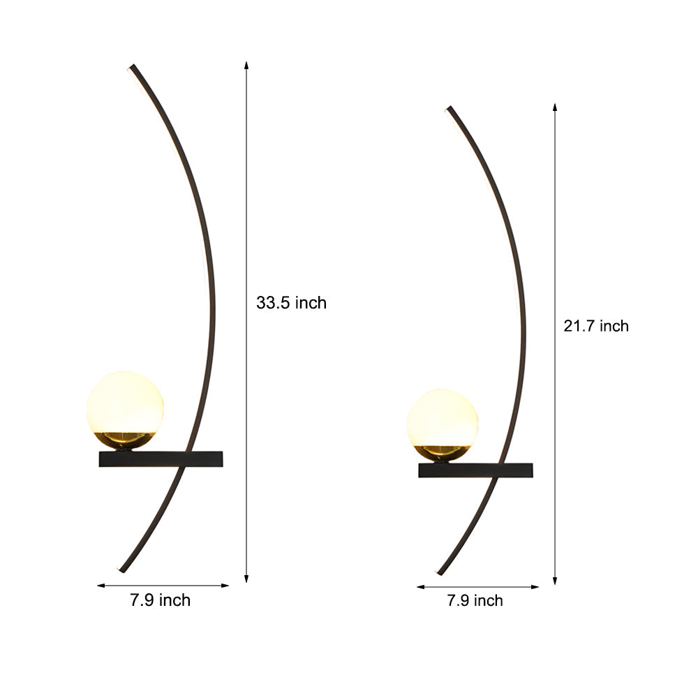 Modern LED Curved Wall Light - Elegant Fixture for Home & Living Room