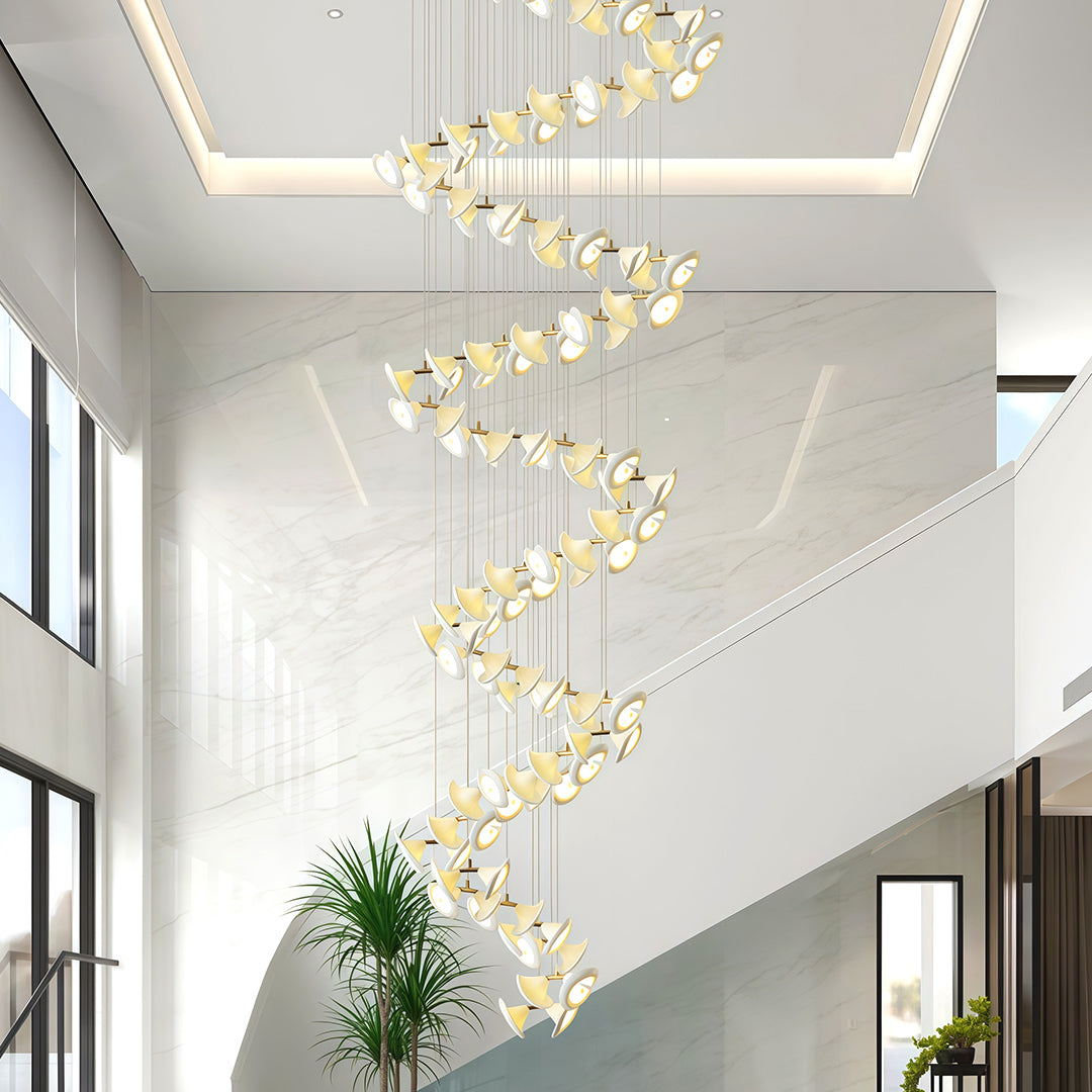 Luxury Tulip Flower Ceramic Chandelier - Elegant Ceiling Light