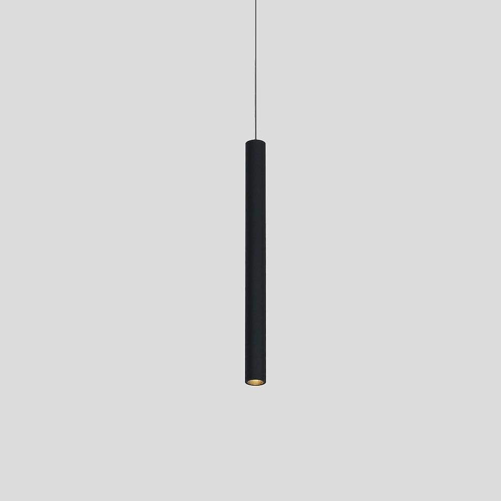 Sleek Black Pendant Light with Integrated Downlight LED