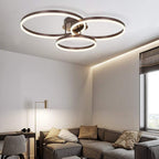 Modern Gold Flush Mount Ceiling Light with 3 Circles and 3 Bulbs