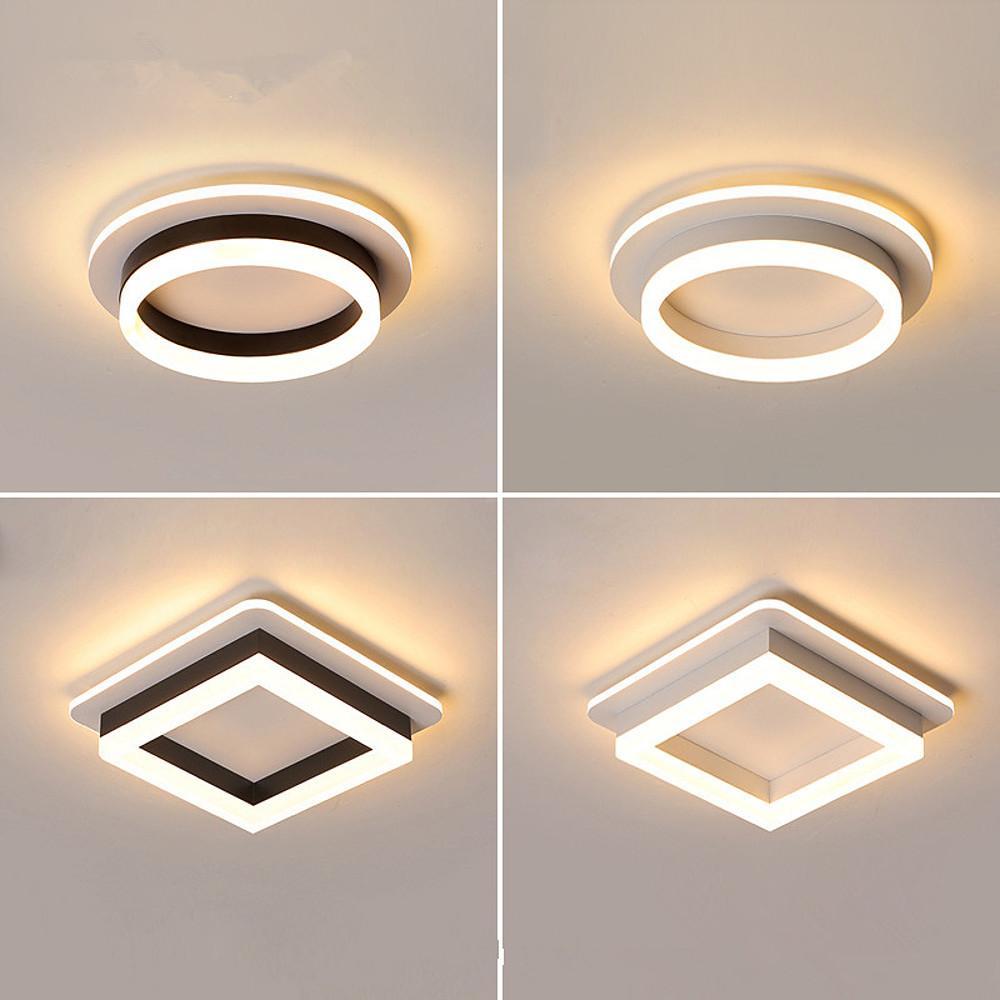 Modern LED Square Flush Mount Ceiling Light - Metal & Acrylic Design