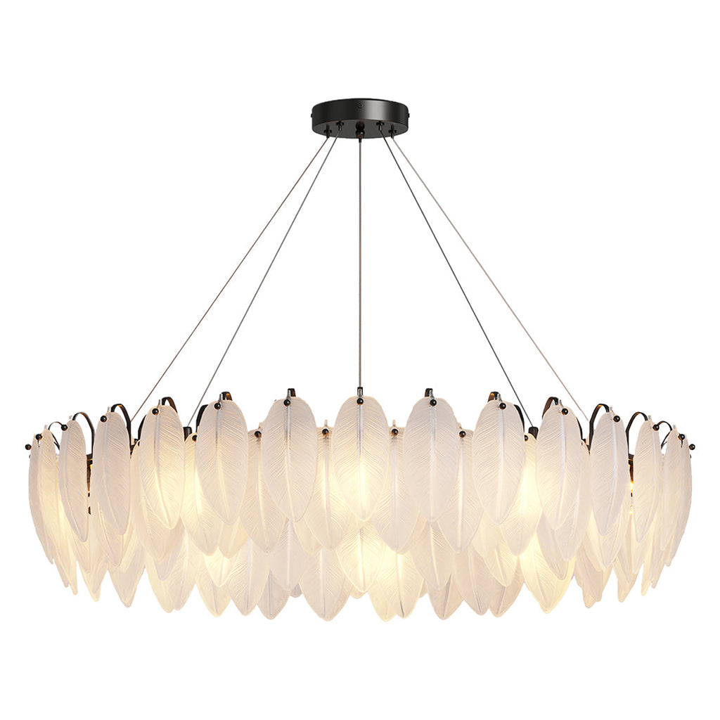 Modern Luxury Glass Feather Chandelier Ceiling Light