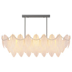 Modern Copper Pearl Feathers Chandelier Ceiling Light