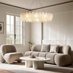 Modern Luxury Glass Feather Chandelier Ceiling Light