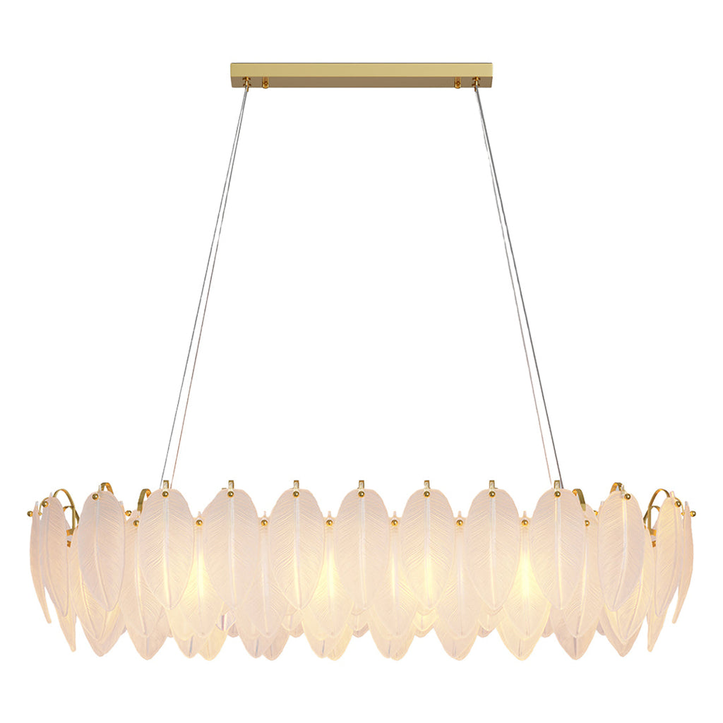 Modern Luxury Glass Feather Chandelier Ceiling Light