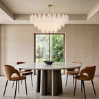Modern Copper Pearl Feathers Chandelier Ceiling Light