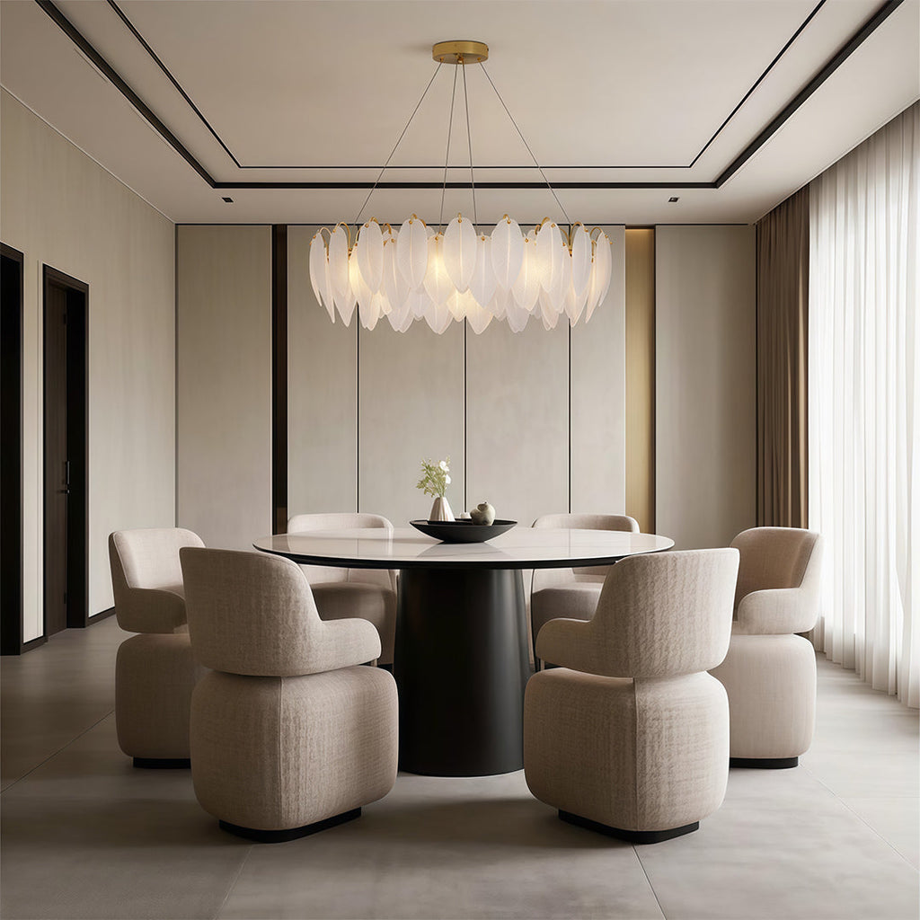 Modern Luxury Glass Feather Chandelier Ceiling Light