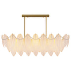 Modern Copper Pearl Feathers Chandelier Ceiling Light