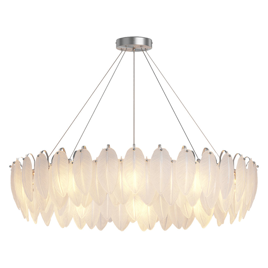 Modern Luxury Glass Feather Chandelier Ceiling Light