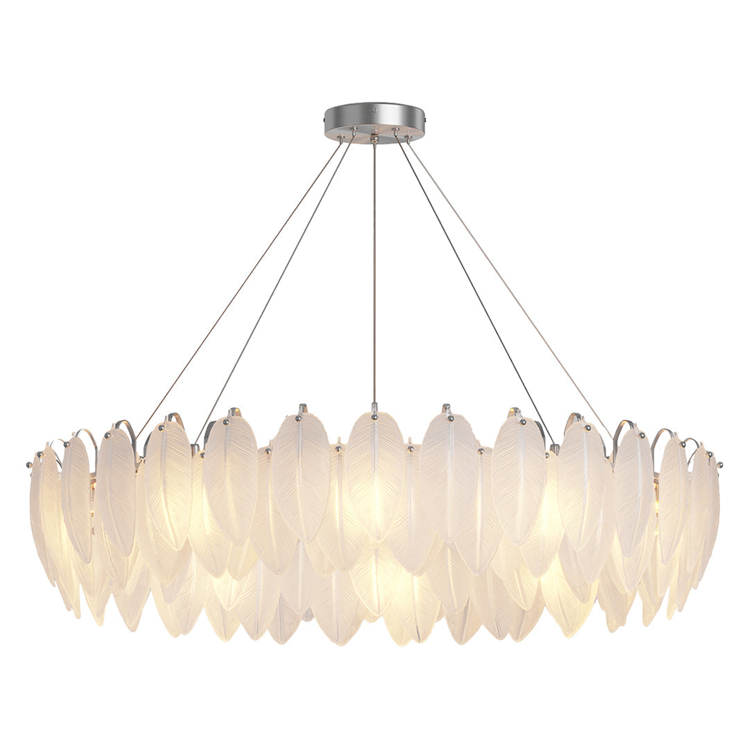 Modern Luxury Glass Feather Chandelier Ceiling Light