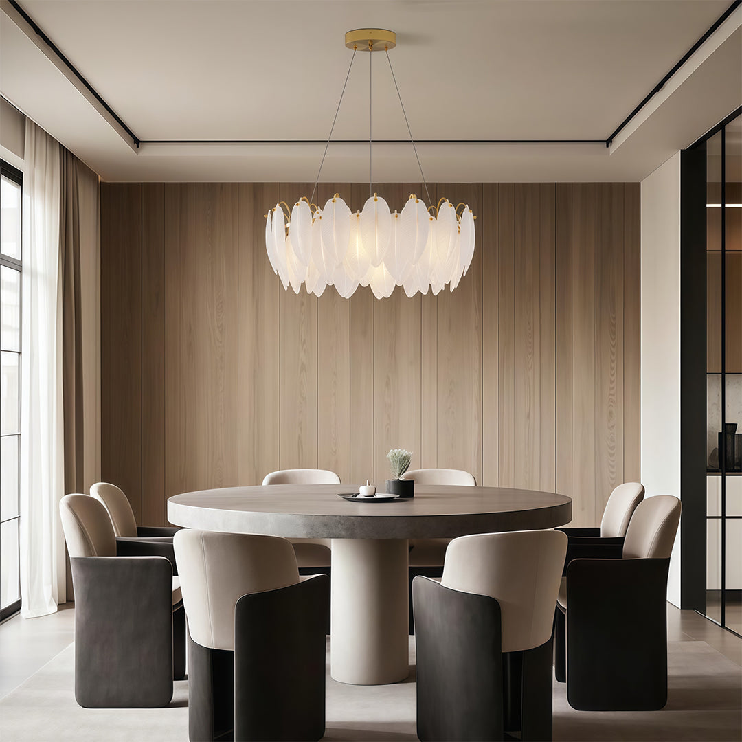 Modern Luxury Glass Feather Chandelier Ceiling Light