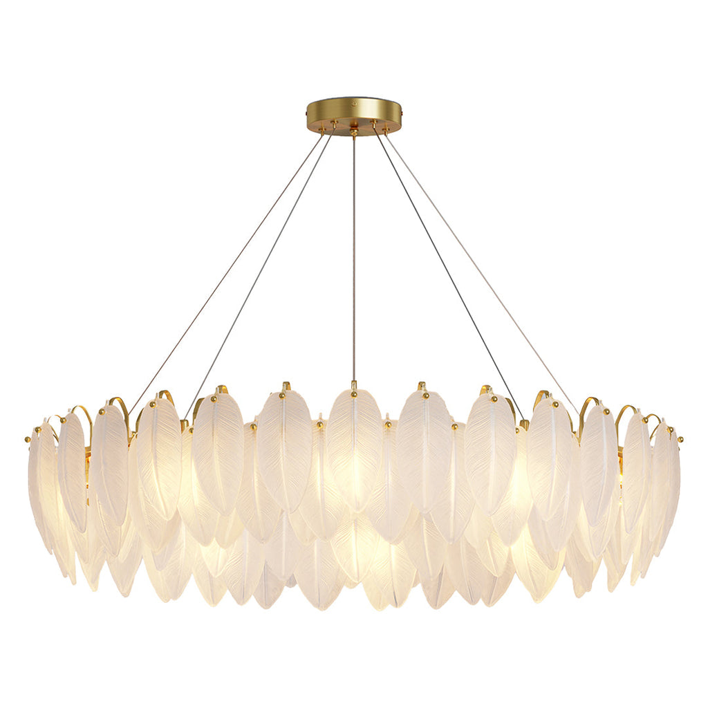 Modern Luxury Glass Feather Chandelier Ceiling Light