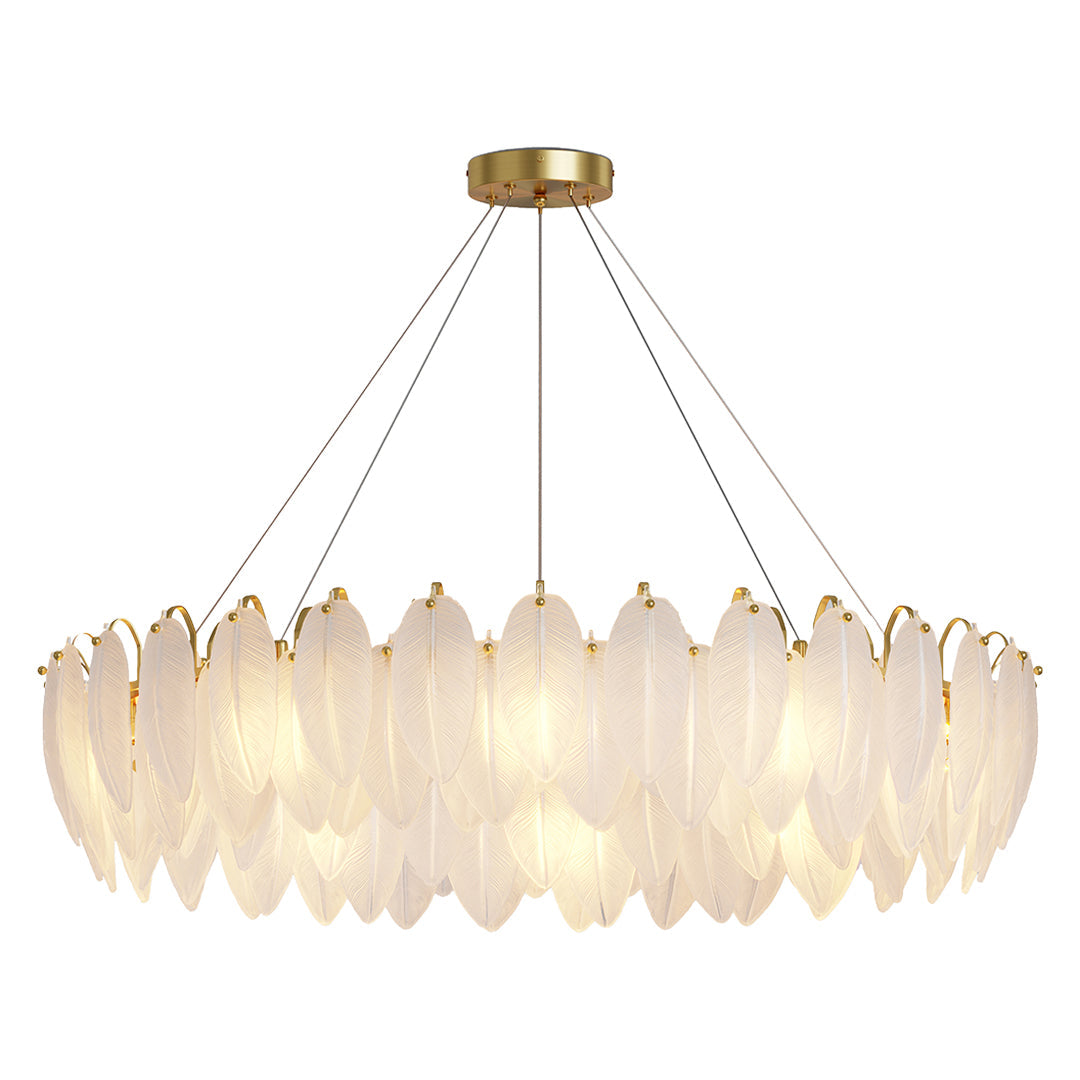 Modern Luxury Glass Feather Chandelier Ceiling Light