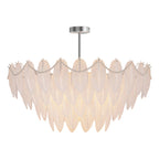 Modern Copper Pearl Feathers Chandelier Ceiling Light