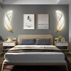 Modern White Feather LED Wall Lamp - Decorative Resin Light