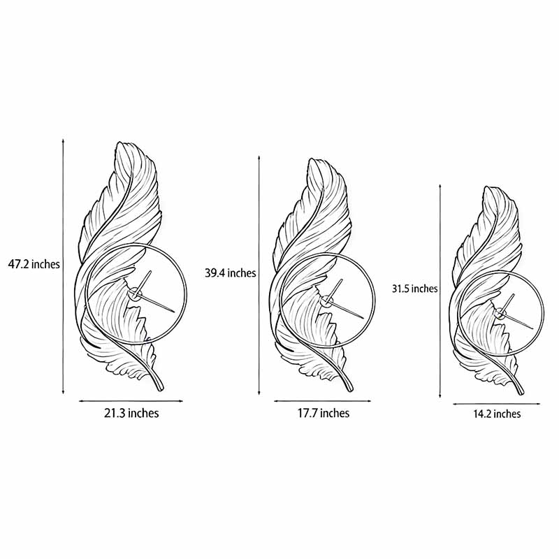 Rechargeable LED Wall Clock Light with Acrylic Feather Design