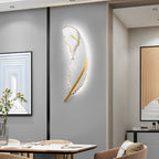 Modern White Feather LED Wall Lamp - Decorative Resin Light