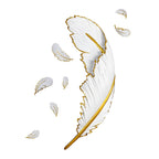 Modern White Feather LED Wall Lamp - Decorative Resin Light
