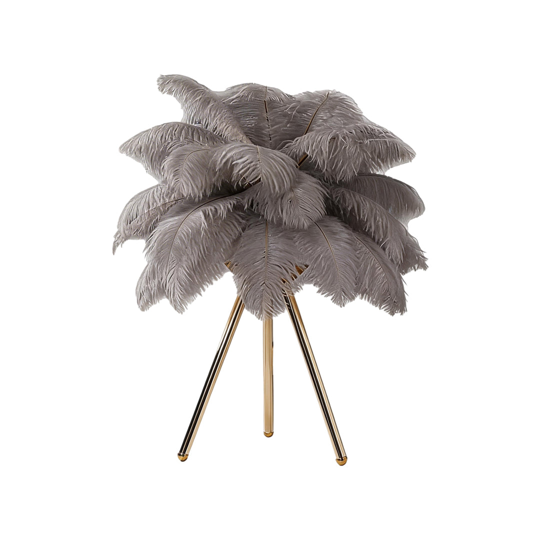 Nordic Tripod Feather Table Lamp - Elegant Bedside Lighting
