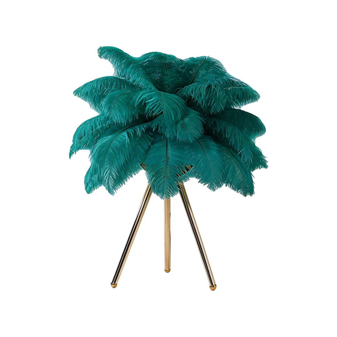 Nordic Tripod Feather Table Lamp - Elegant Bedside Lighting