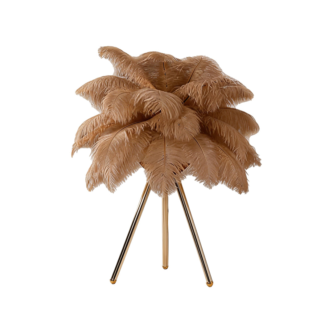 Nordic Tripod Feather Table Lamp - Elegant Bedside Lighting
