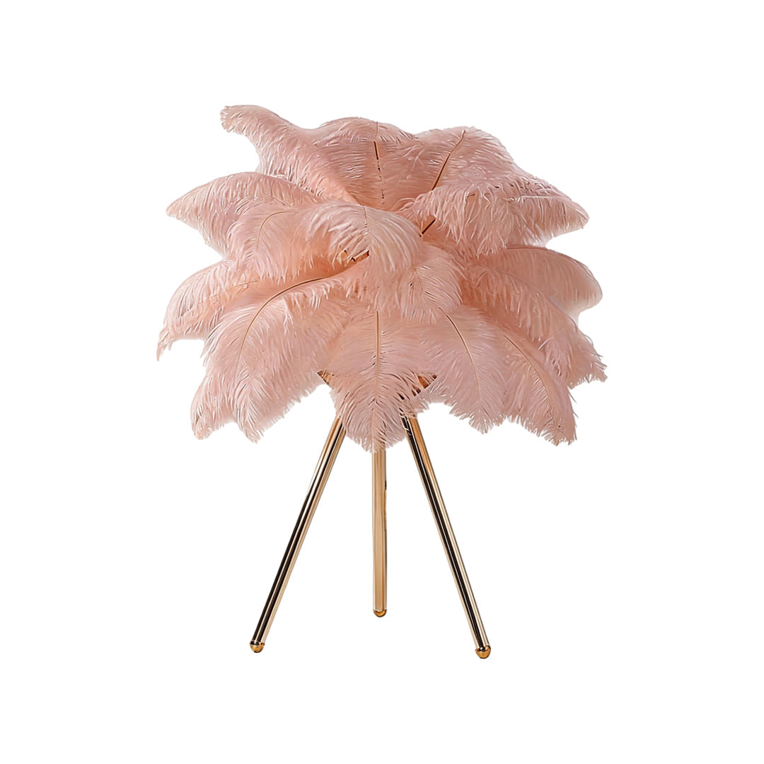 Nordic Tripod Feather Table Lamp - Elegant Bedside Lighting