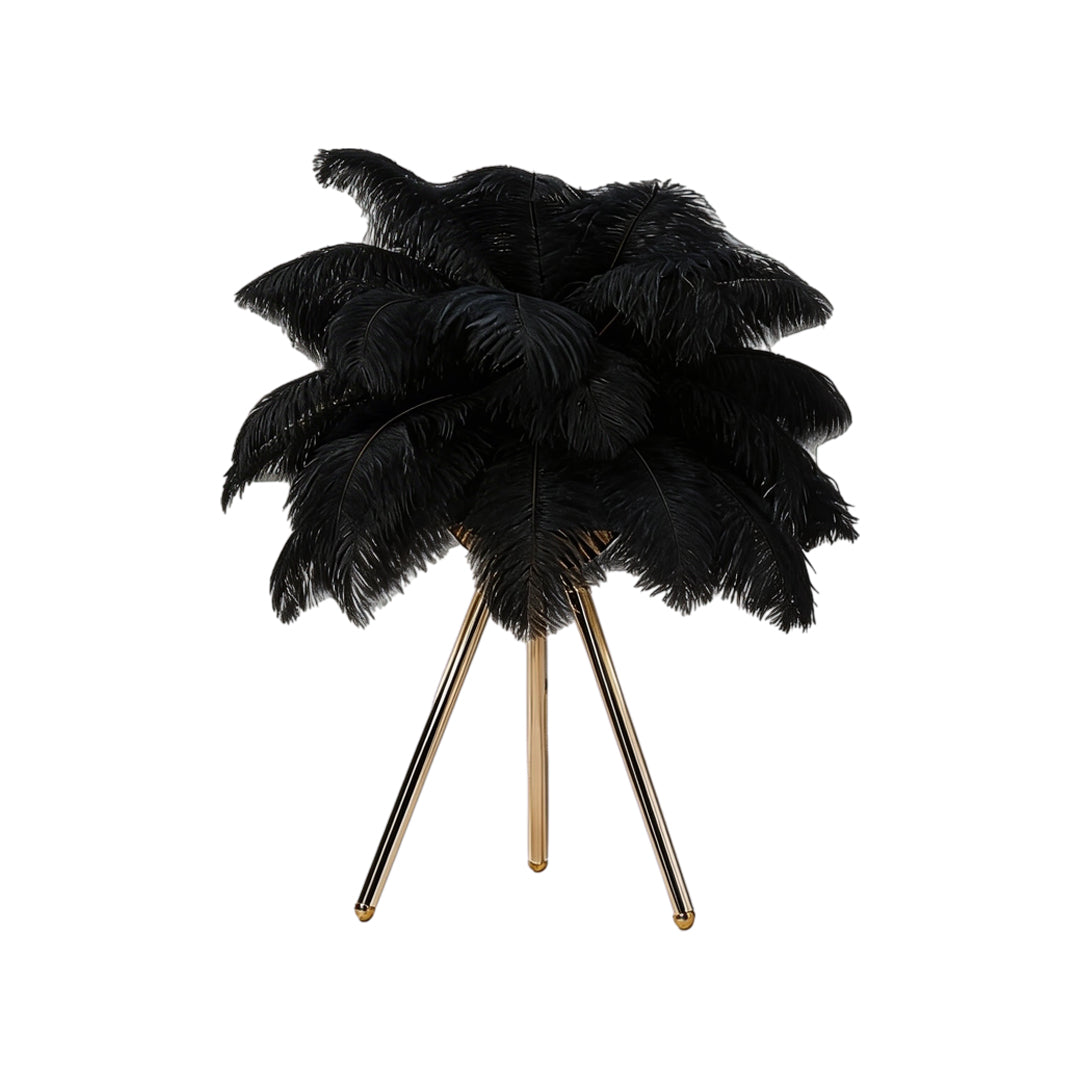 Nordic Tripod Feather Table Lamp - Elegant Bedside Lighting