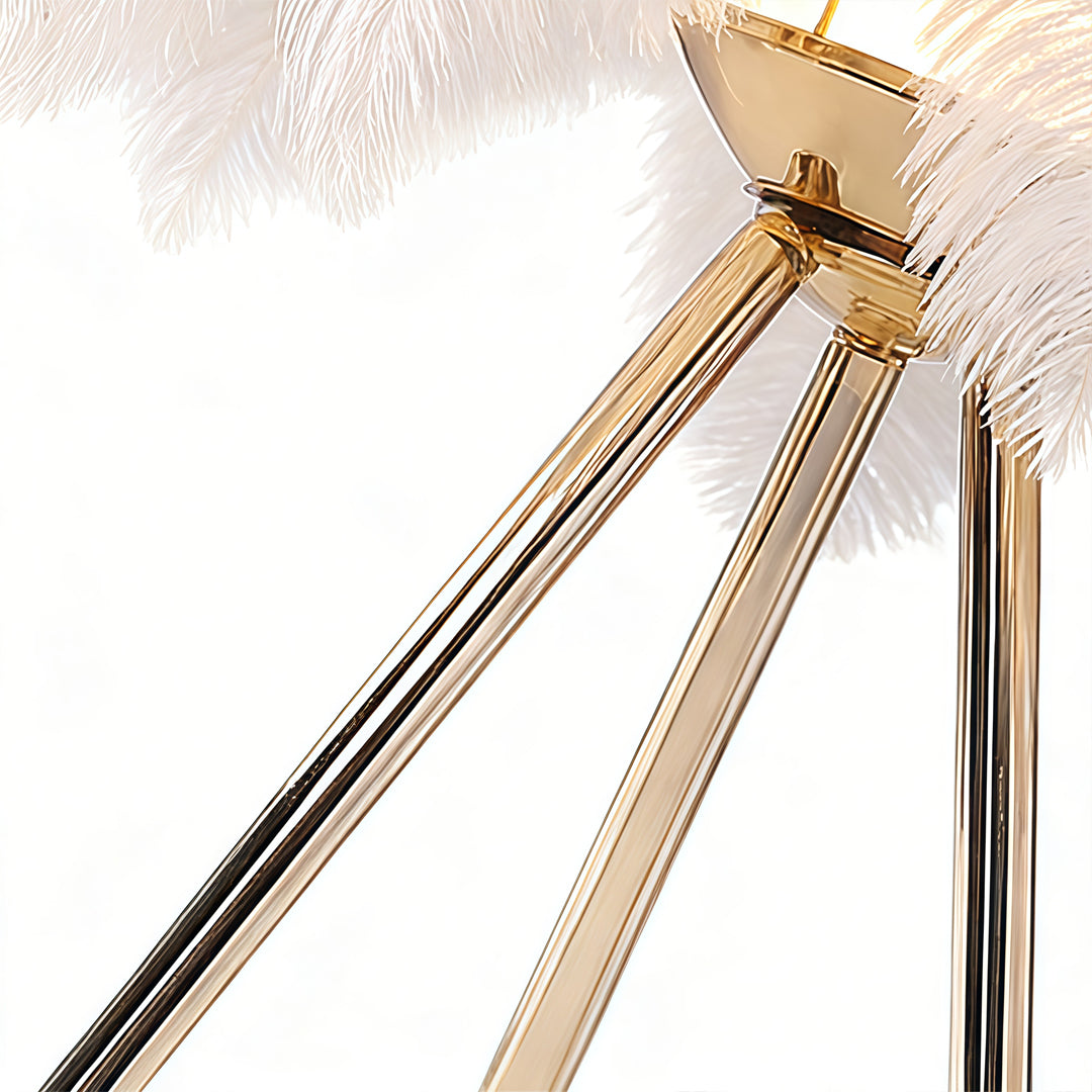 Nordic Tripod Feather Table Lamp - Elegant Bedside Lighting