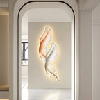 Backlit Feather Wall Lamp with Remote Control - Elegant Wall Decor