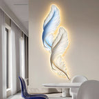 Backlit Feather Wall Lamp with Remote Control - Elegant Wall Decor