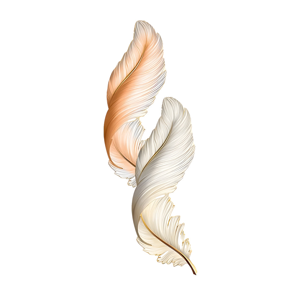 Backlit Feather Wall Lamp with Remote Control - Elegant Wall Decor