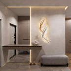 Backlit Feather Wall Lamp with Remote Control - Elegant Wall Decor