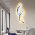 Backlit Feather Wall Lamp with Remote Control - Elegant Wall Decor